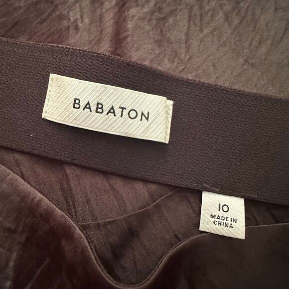 Babaton black satin a-line midi skirt size 10 - Picture 4 of 8